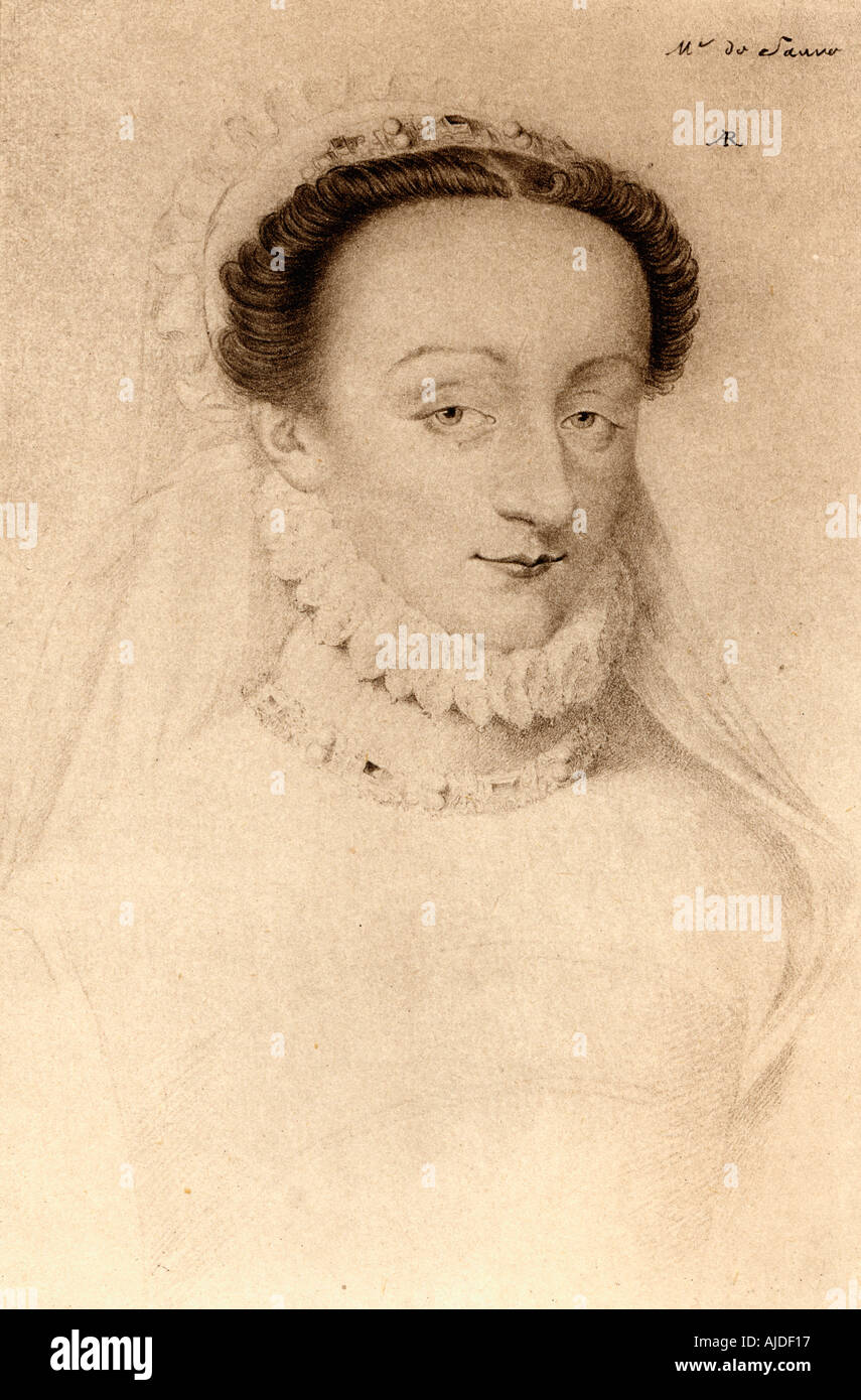 Charlotte de Beaune Semblançay, Viscountess di Tours, la Baronessa de Sauve, Marquise de Noirmoutier,1551 - 1617. Foto Stock