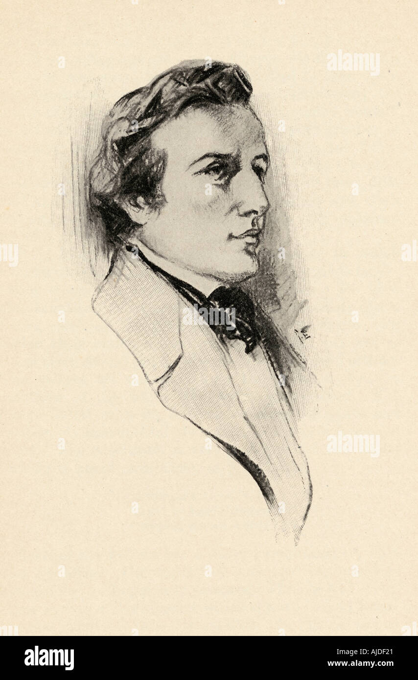 Frédéric François Chopin, 1810 -1849. Compositore polacco ed eccellente pianista Foto Stock