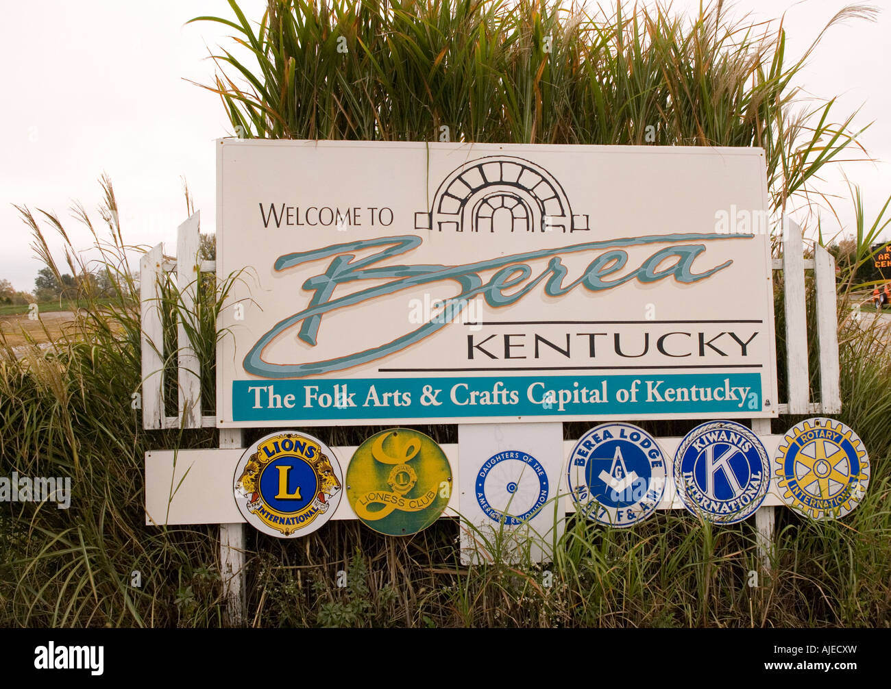 Benvenuto a Berea, Kentucky Sign. STATI UNITI Foto Stock