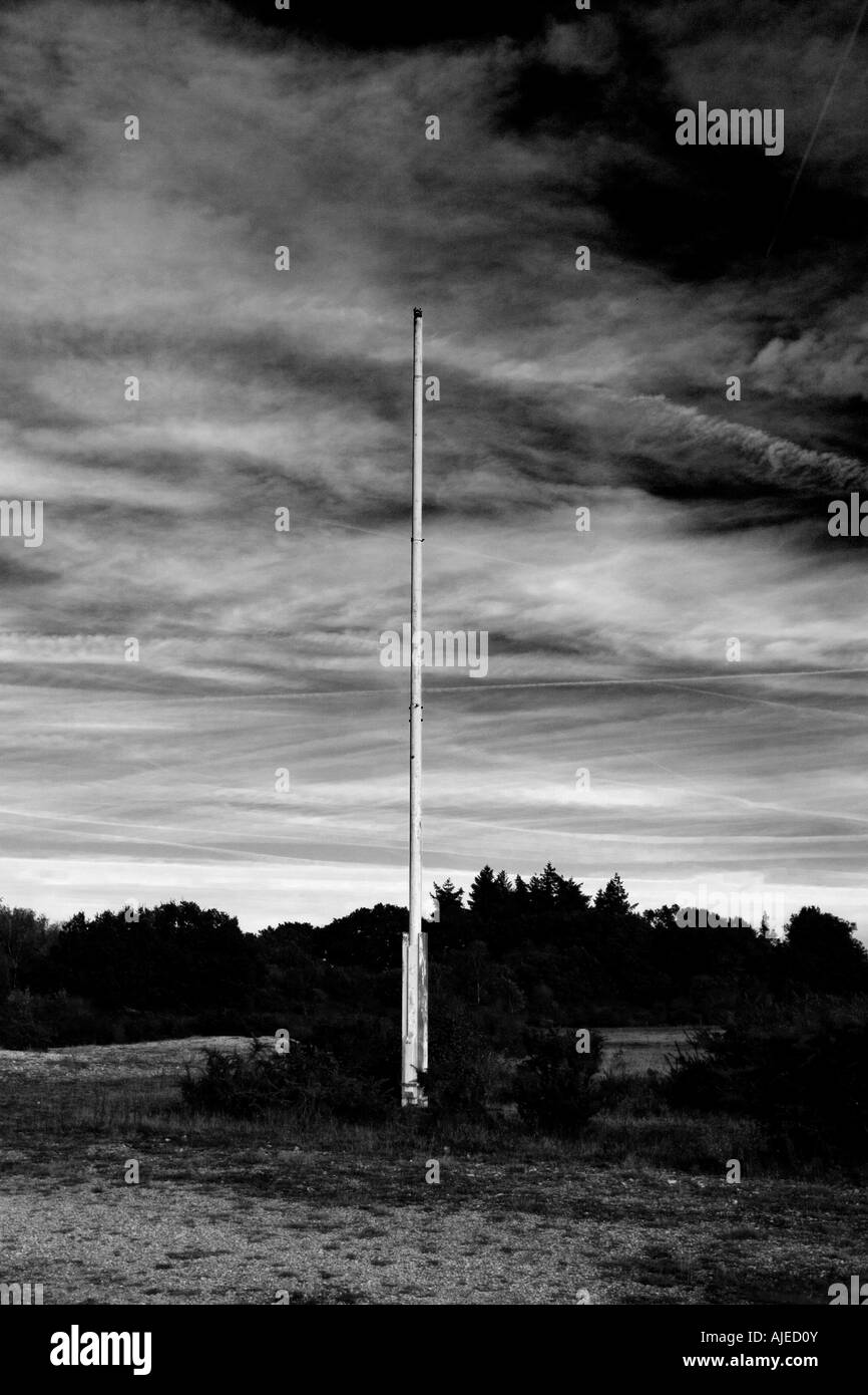 Bandiera pole su Greenham Common Foto Stock