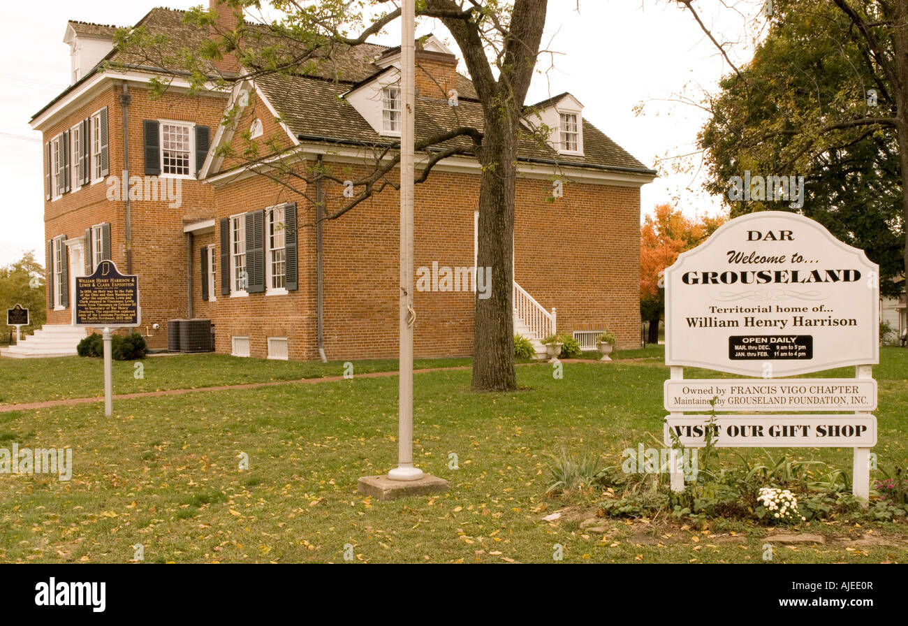 Grouseland, la casa di William Henry Harrison, ora museo a Vincennes, Indiana, USA. Foto Stock