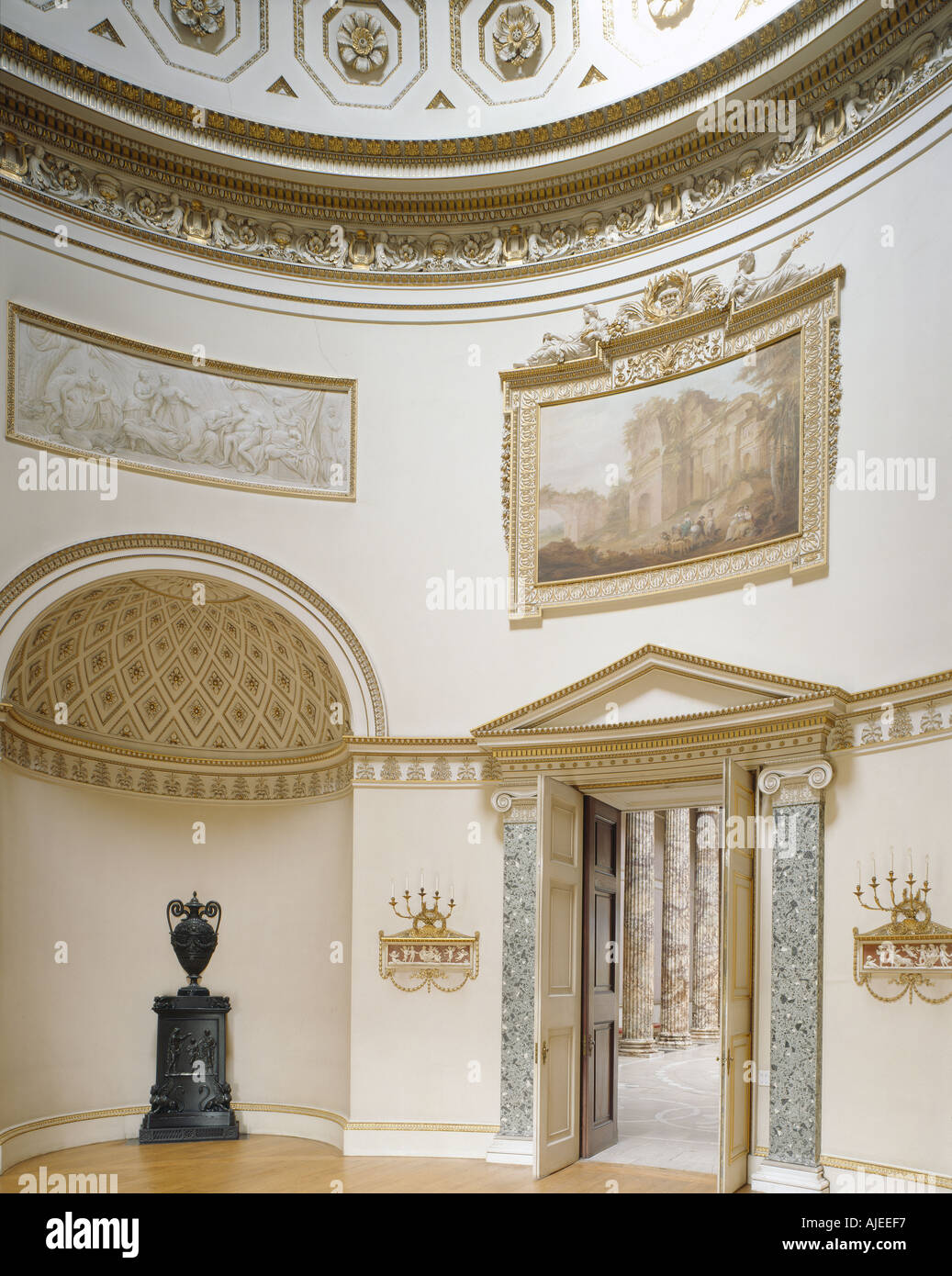 Il salone a Kedleston Hall Derbyshire Foto Stock
