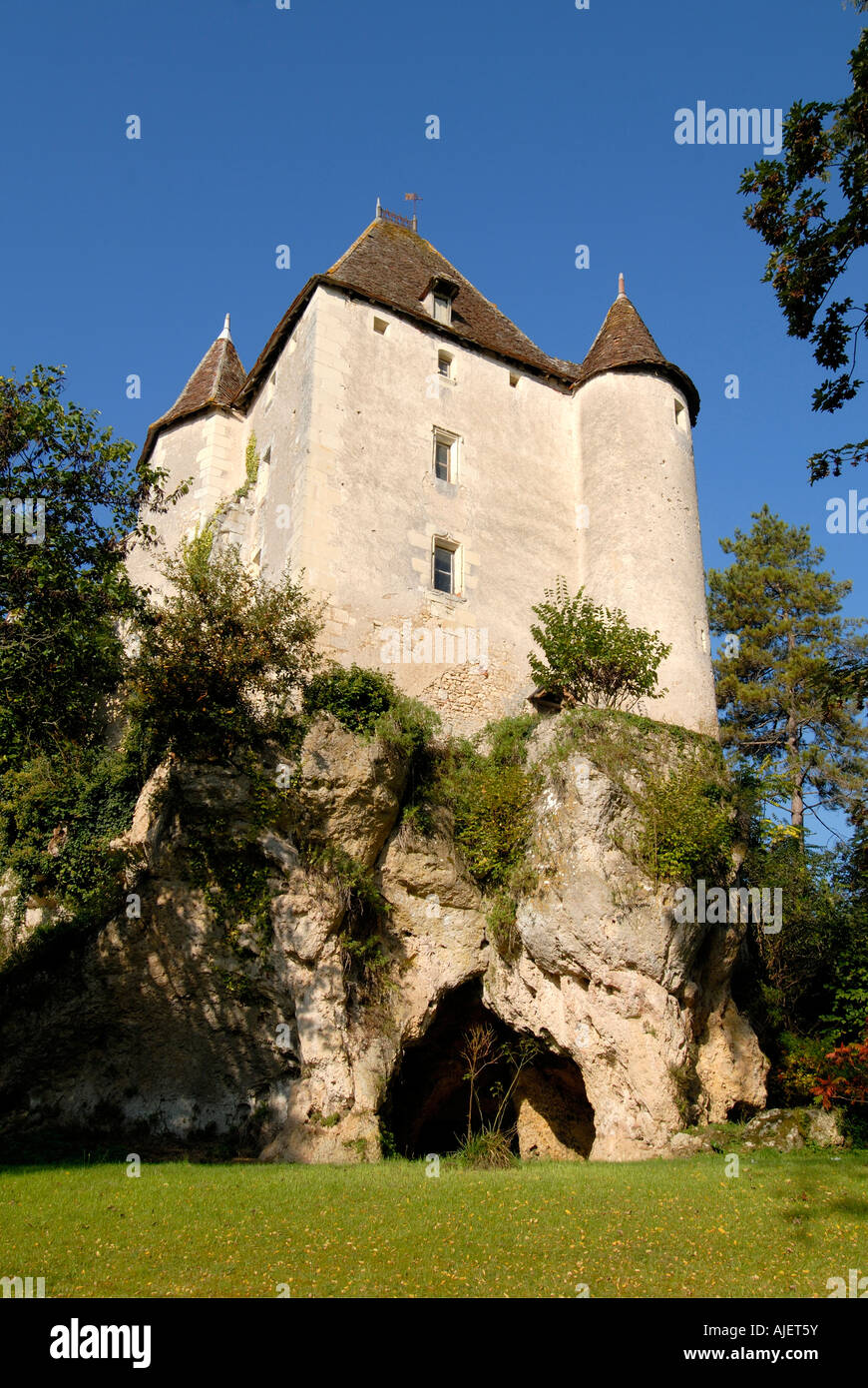 Chateau de Jutreau, Vicq sur Gartempe, Vienne, in Francia. Foto Stock