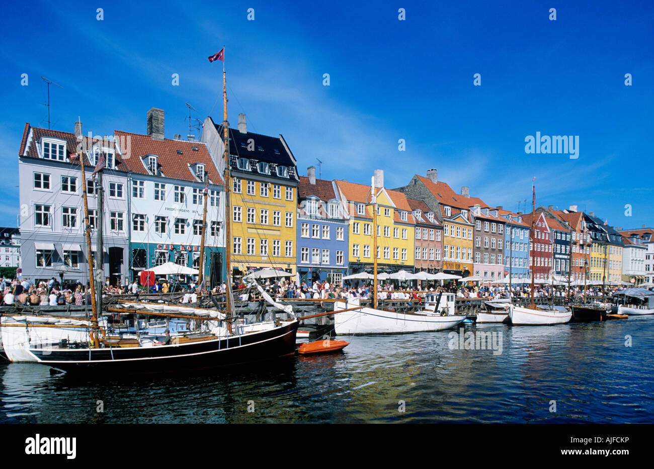 Nyhavn a Copenaghen Foto Stock