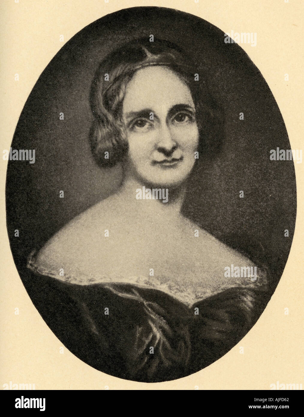 Mary Wollstonecraft Shelley, 1797 - 1851. Romanziere inglese, scrittore di storia breve, drammaturgo, saggista, biografo e scrittore di viaggio. Autore di Franke. Foto Stock