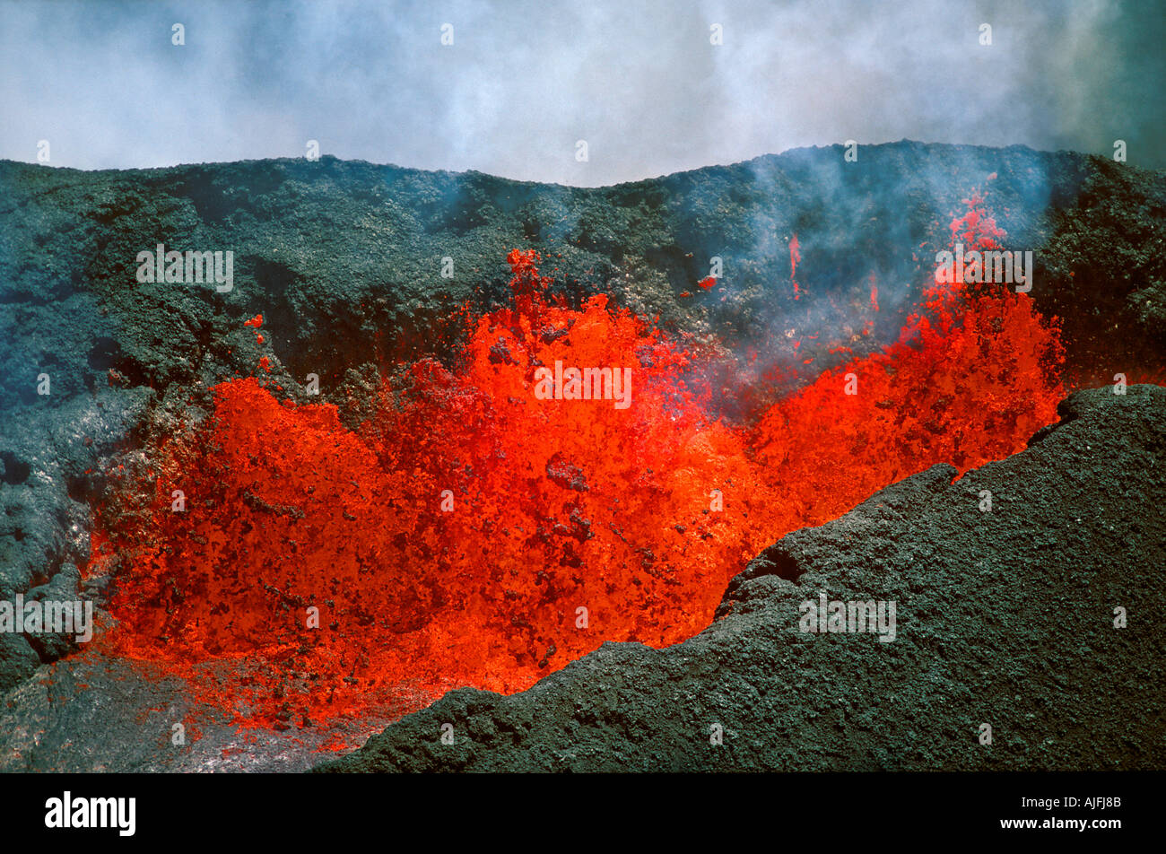 Mauna Loa eruzione Big Island delle Hawaii Foto Stock
