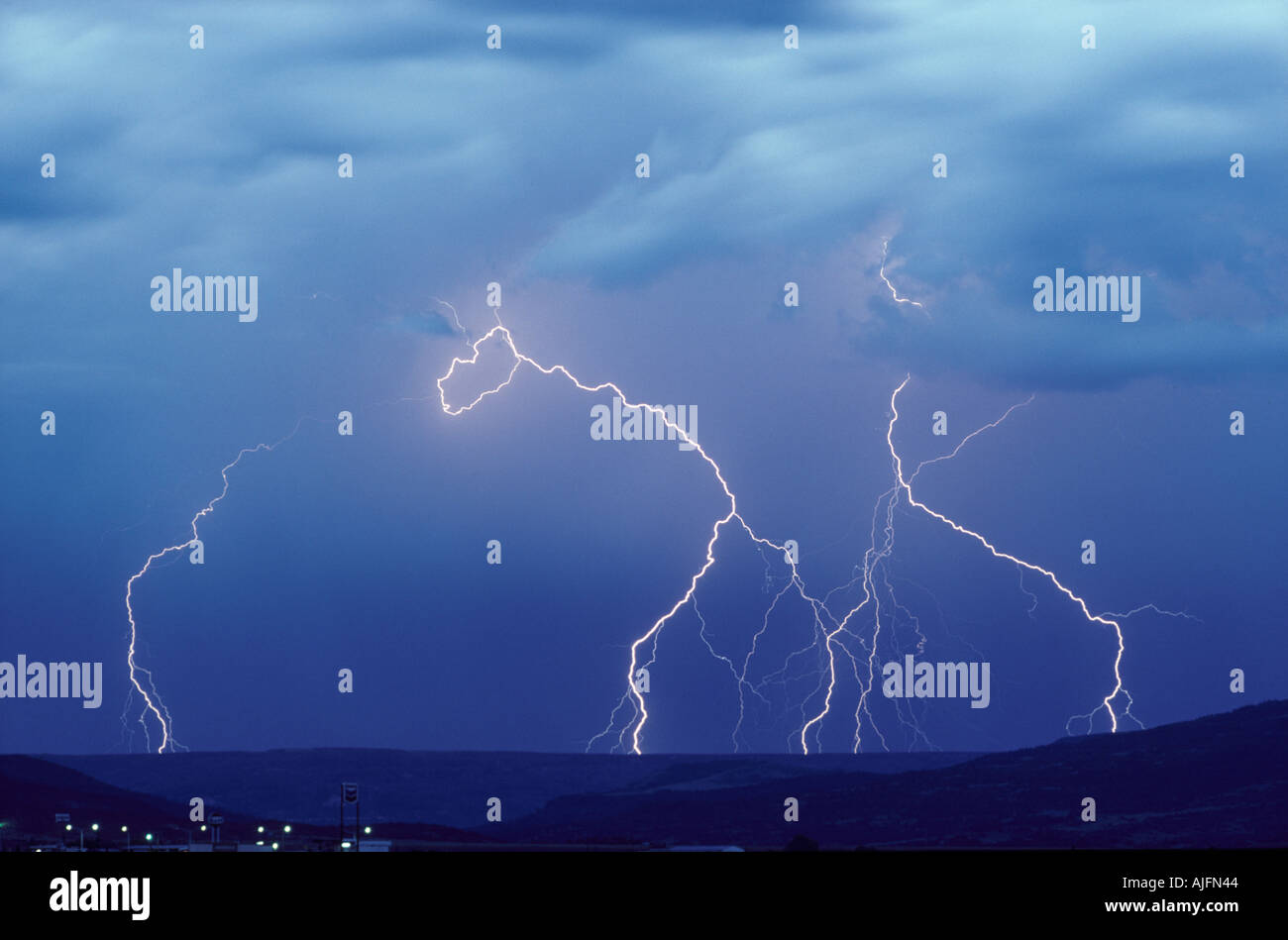 Tempesta elettrica Raton NM Foto Stock