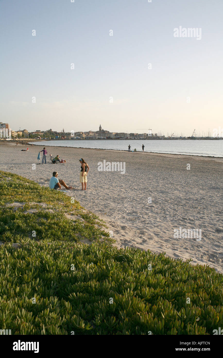 Spiaggia di Alghero, Sardegna, Italia Foto Stock