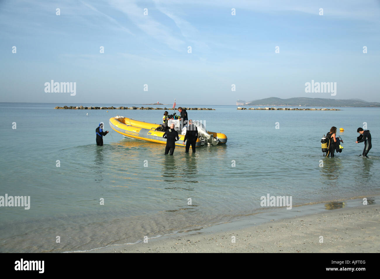 I subacquei Alghero, Sardegna, Italia Foto Stock