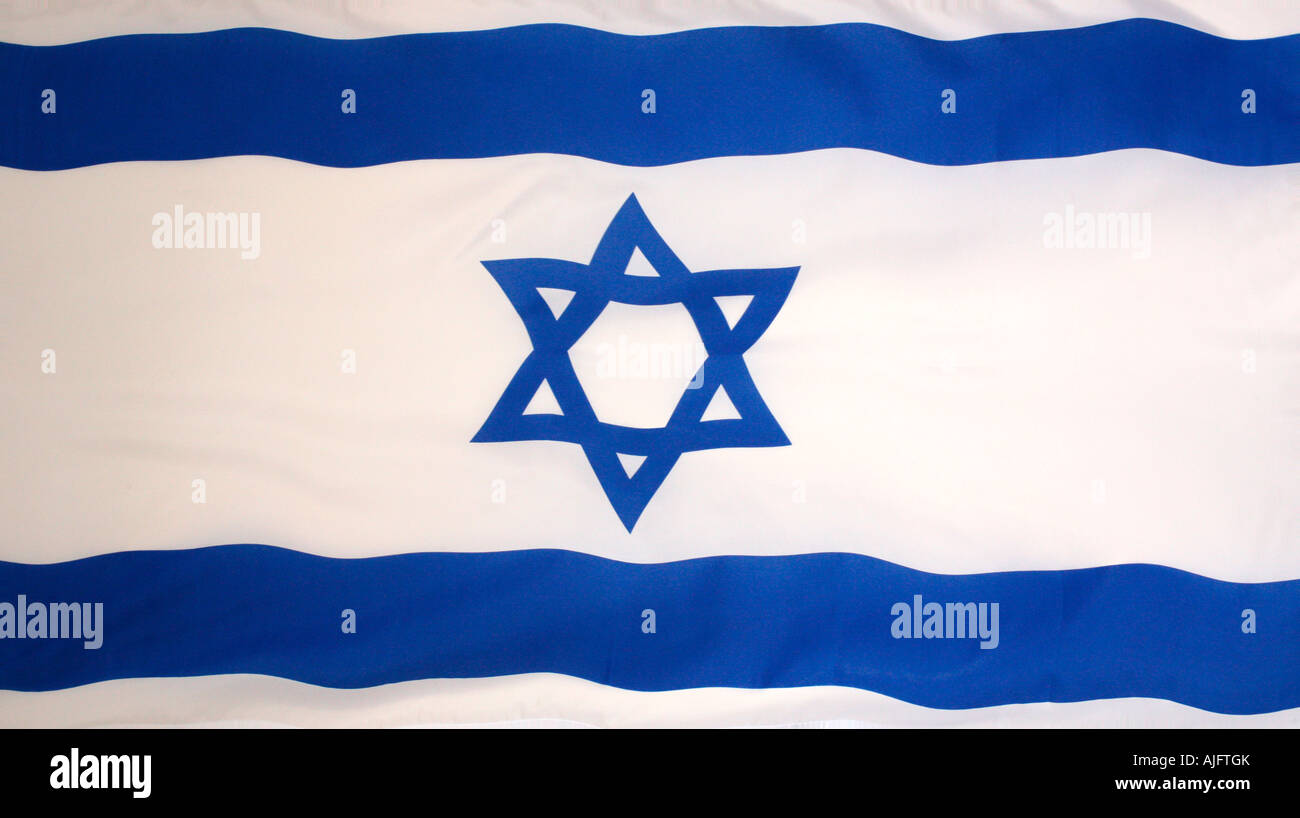 Stella israeliana di bandiera di David Foto Stock