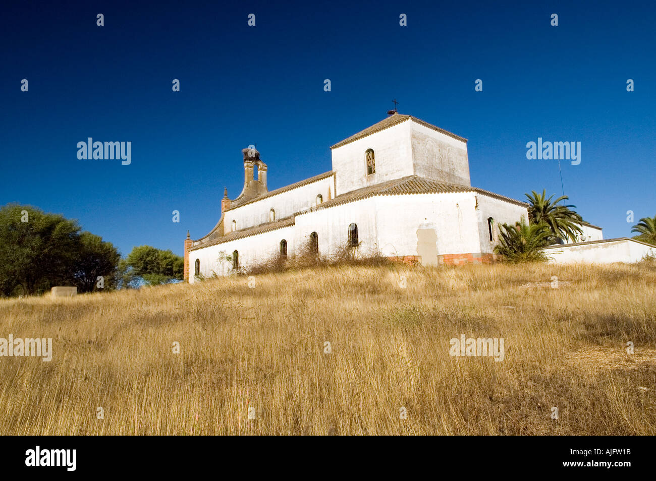 Chiesa di Cabezudos un villaggio abbandonato in provincia di Huelva spagna Foto Stock