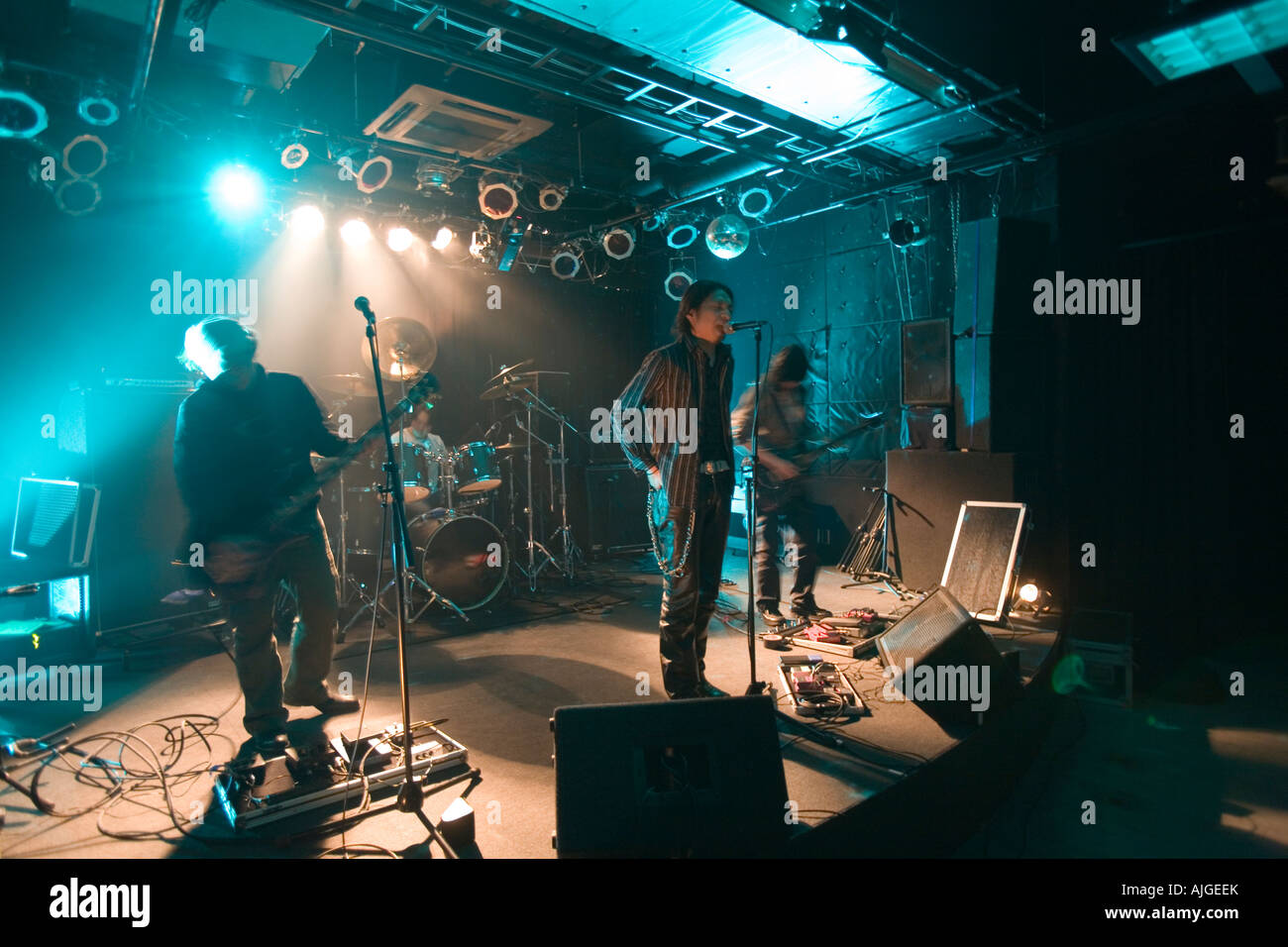 Rock Band in Concerto Foto Stock