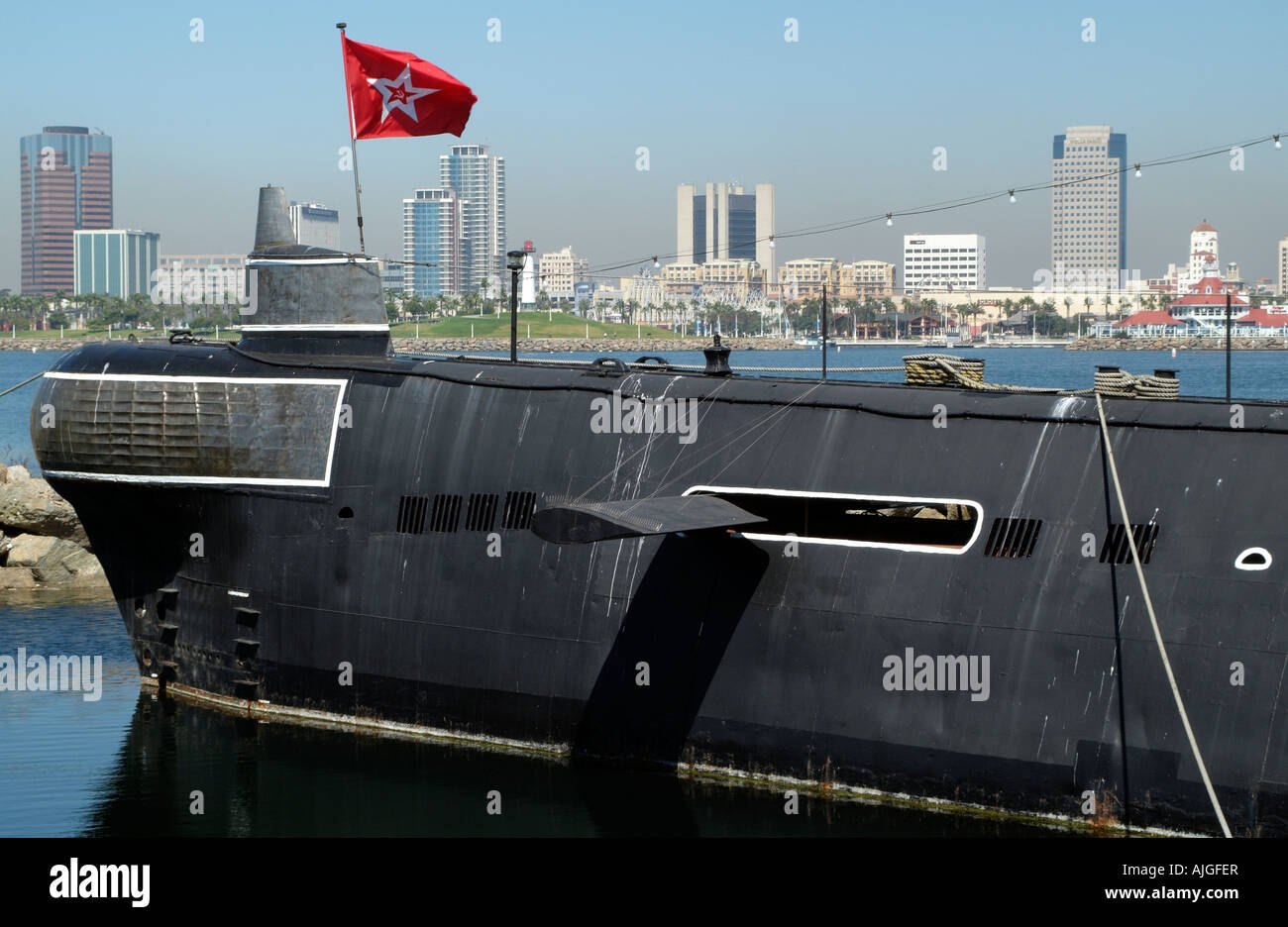 Un russo Foxtrot sottomarino di classe della ex Unione Sovietica chiamato navy Scorpion a Long Beach California USA Foto Stock