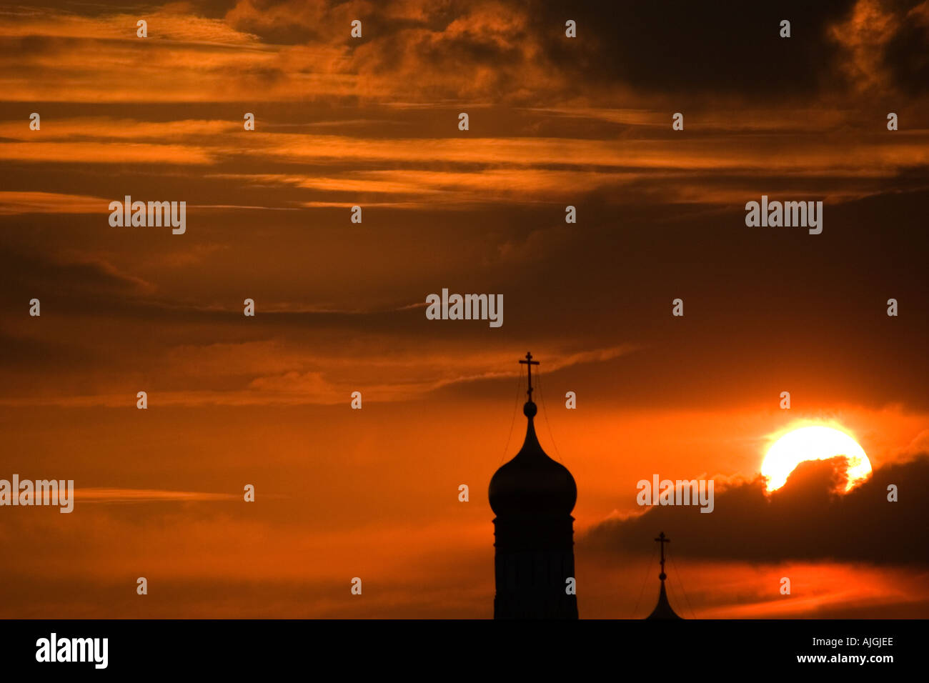 Cremlino di Mosca al tramonto Foto Stock