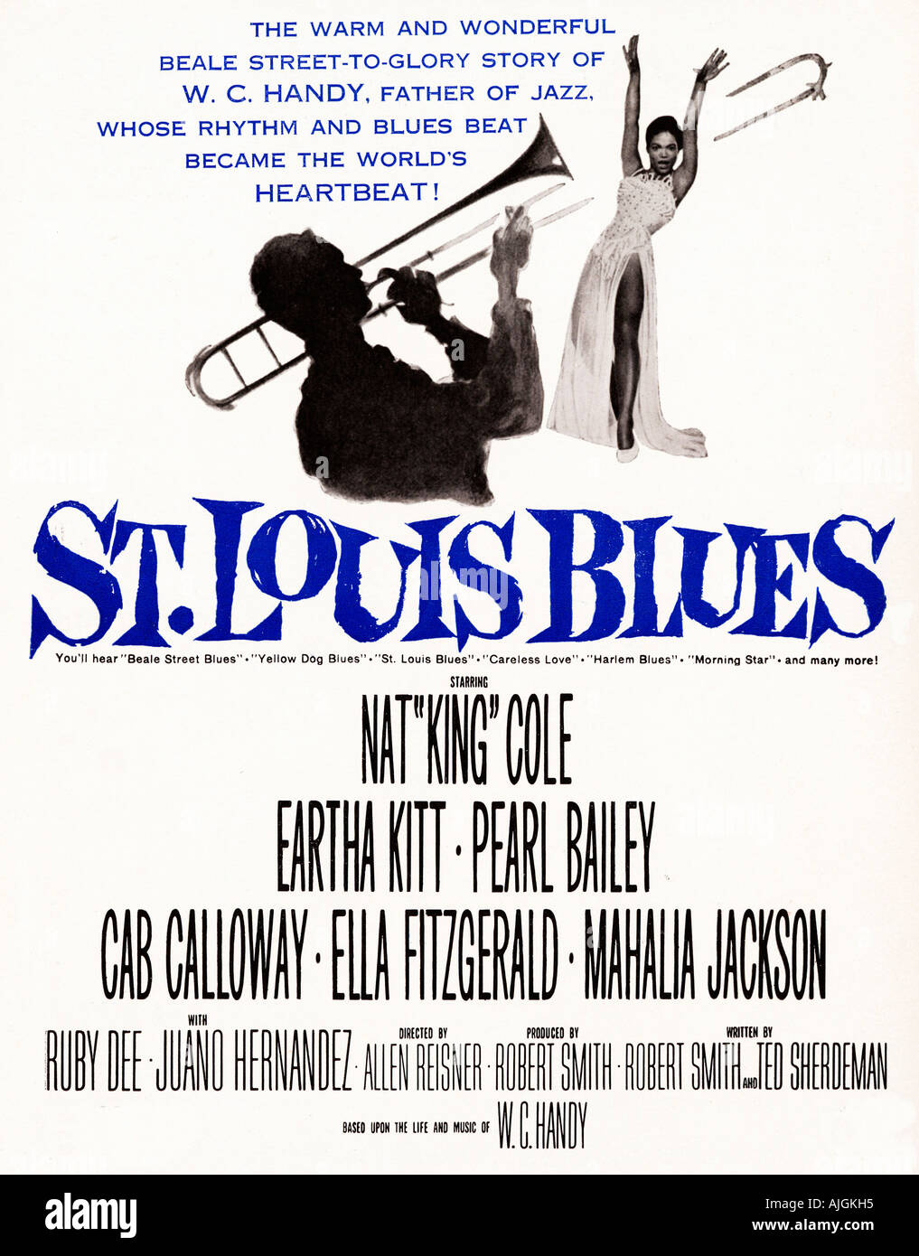 St Louis Blues poster per il 1958 caldo e meraviglioso di Beale Street a gloria storia di WC Handy padre del Jazz Foto Stock