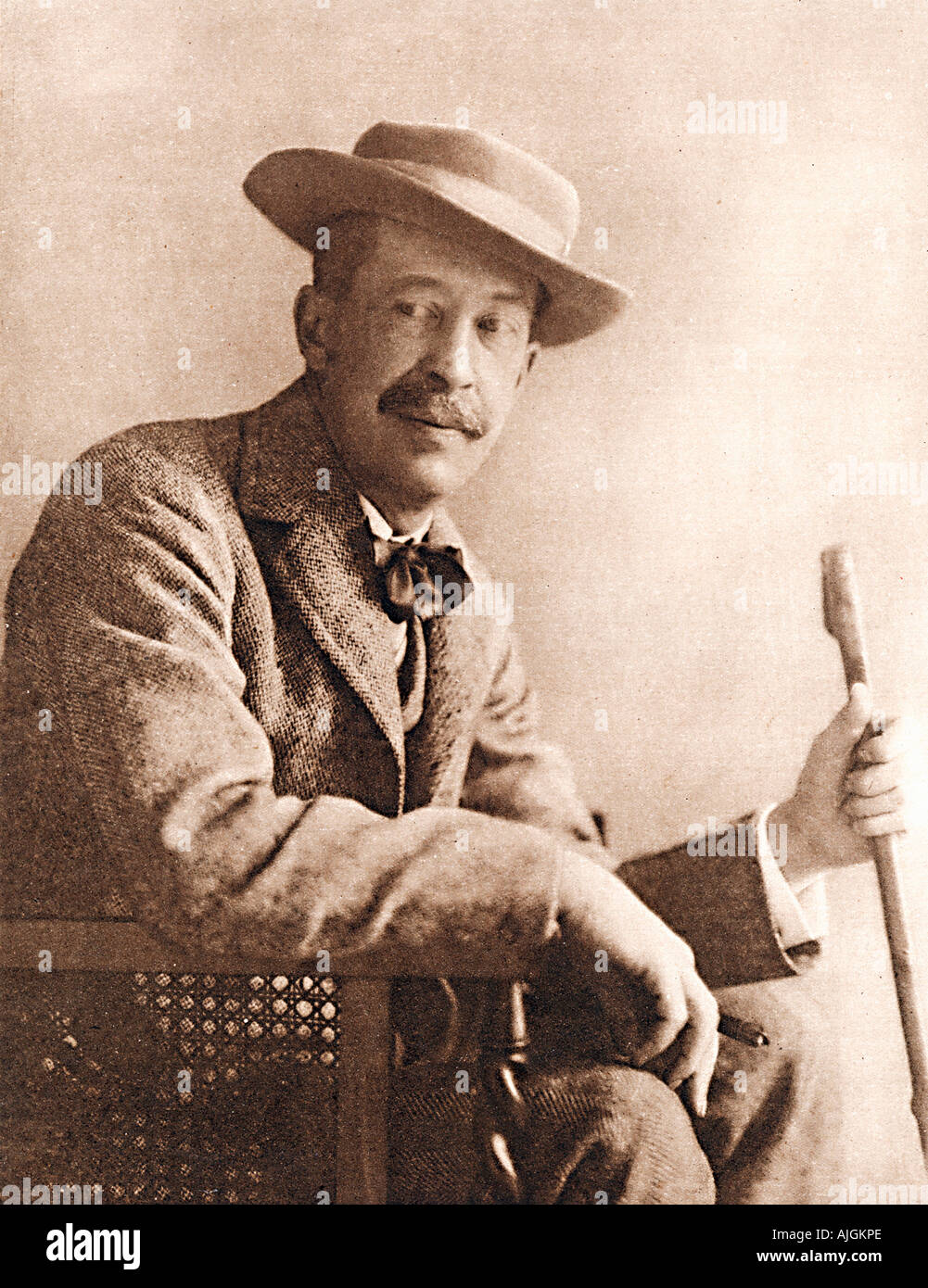 Lord Carnarvon, 1922 ritratto del patrono del Howard Carter spedizione per la tomba di Tutankhamon Foto Stock