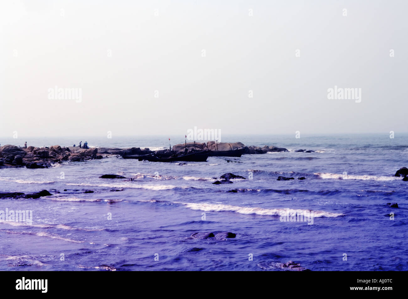 Spiaggia di Beidaihe su Bo Hai in mare nella provincia di Hebei Cina Foto Stock