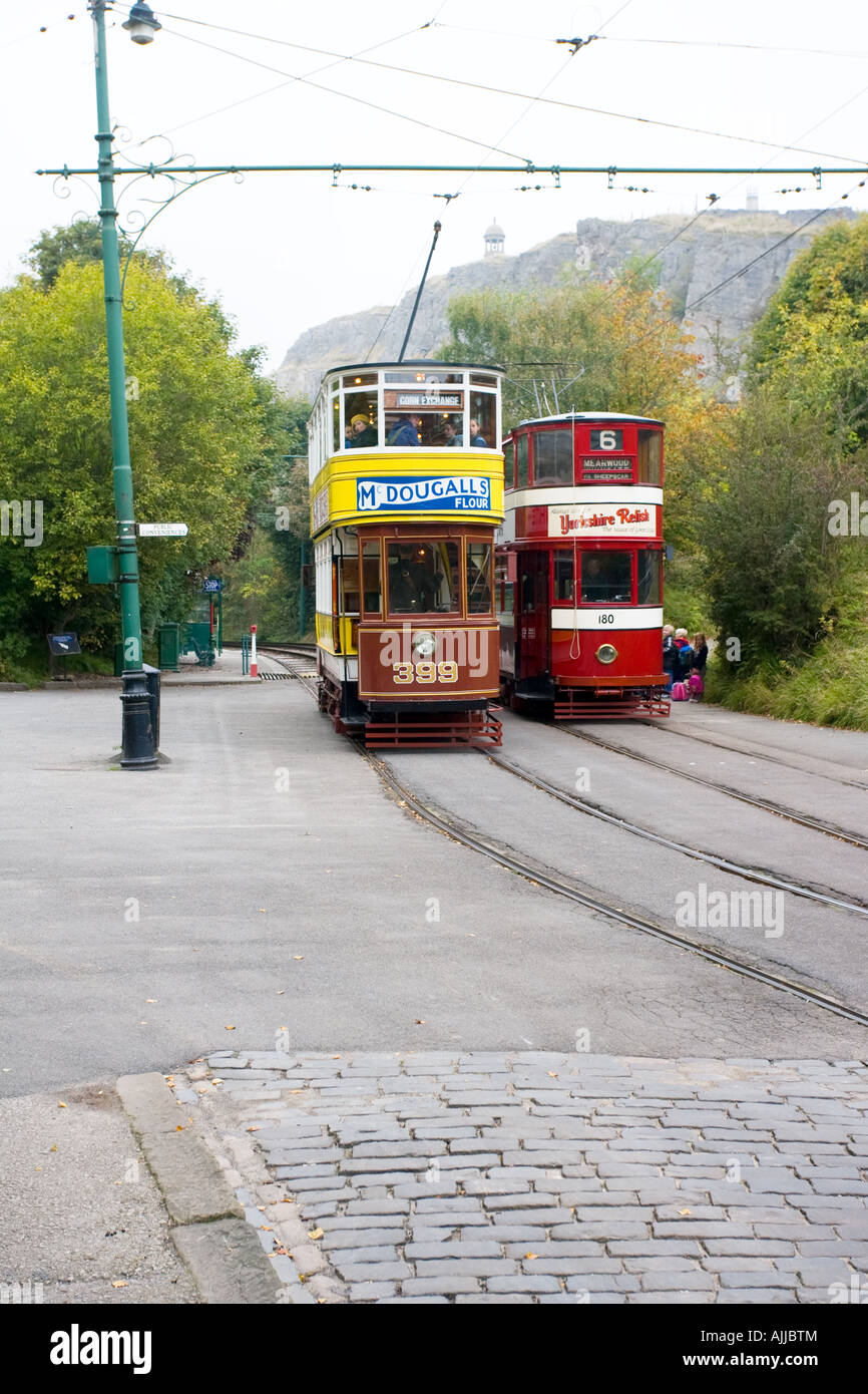 Crich tramvia Village - il National Tramway Museum Foto Stock