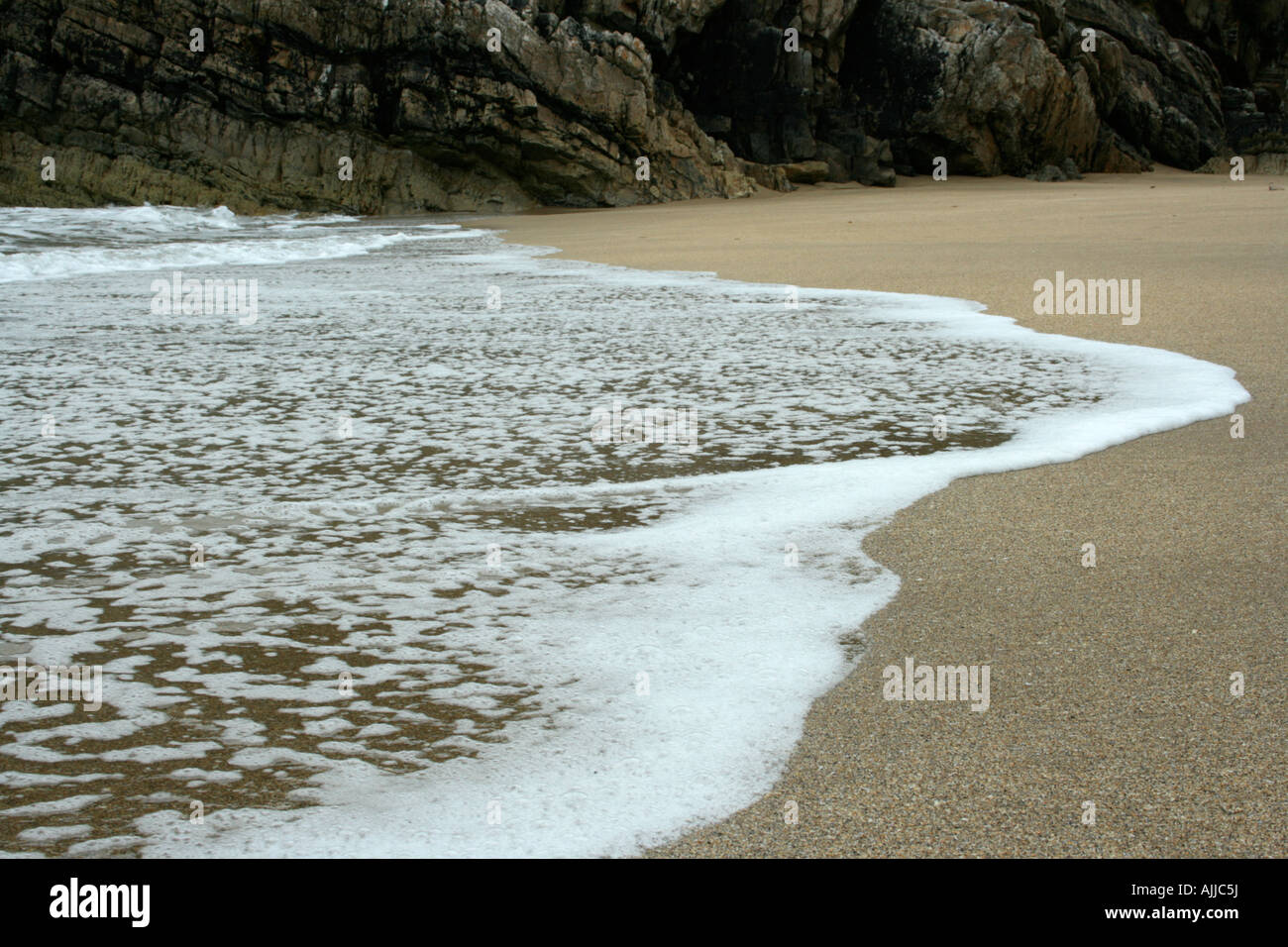Marea flusso e riflusso della spiaggia, Creeslough, Finecampo, Donegal Foto Stock