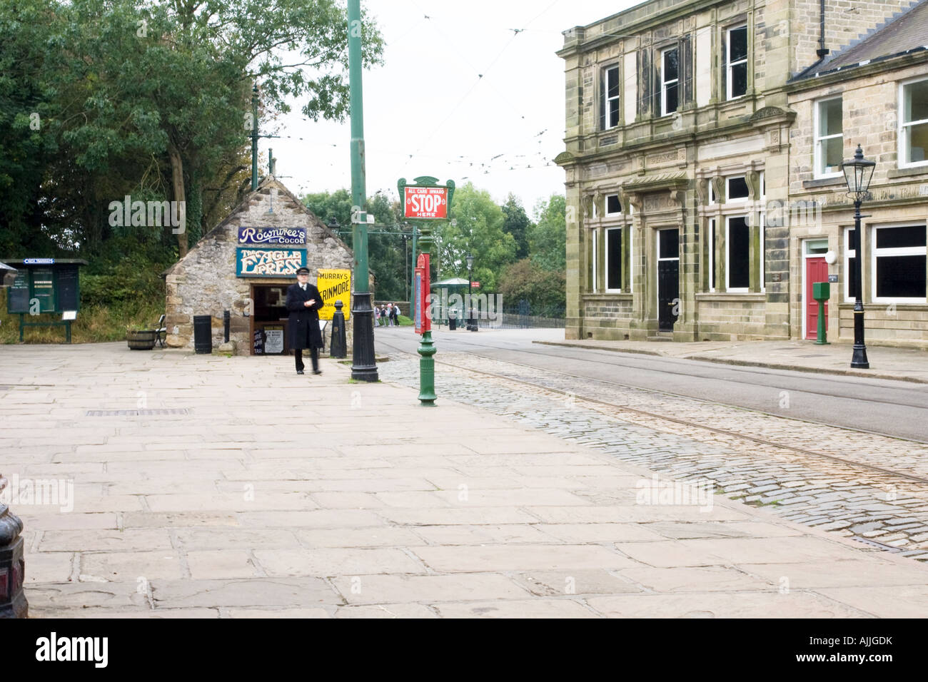 Crich tramvia Village - il National Tramway Museum Foto Stock