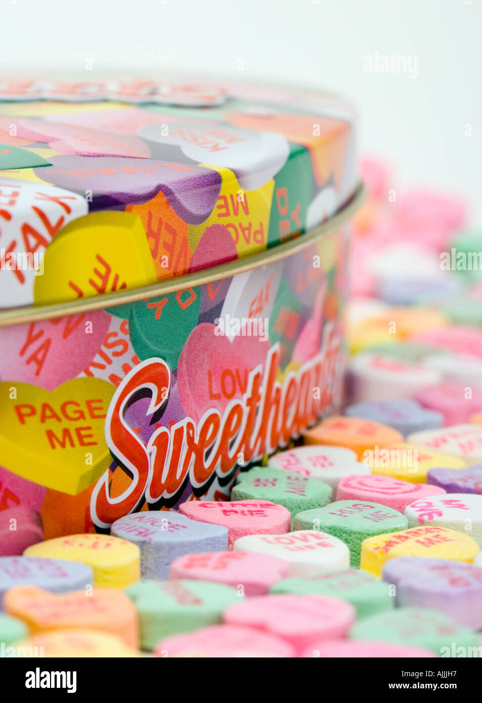 Close-up di innamorati valentine candy Foto Stock