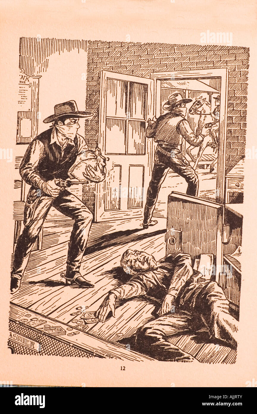 Cowboy cartoon da anni cinquanta Foto Stock