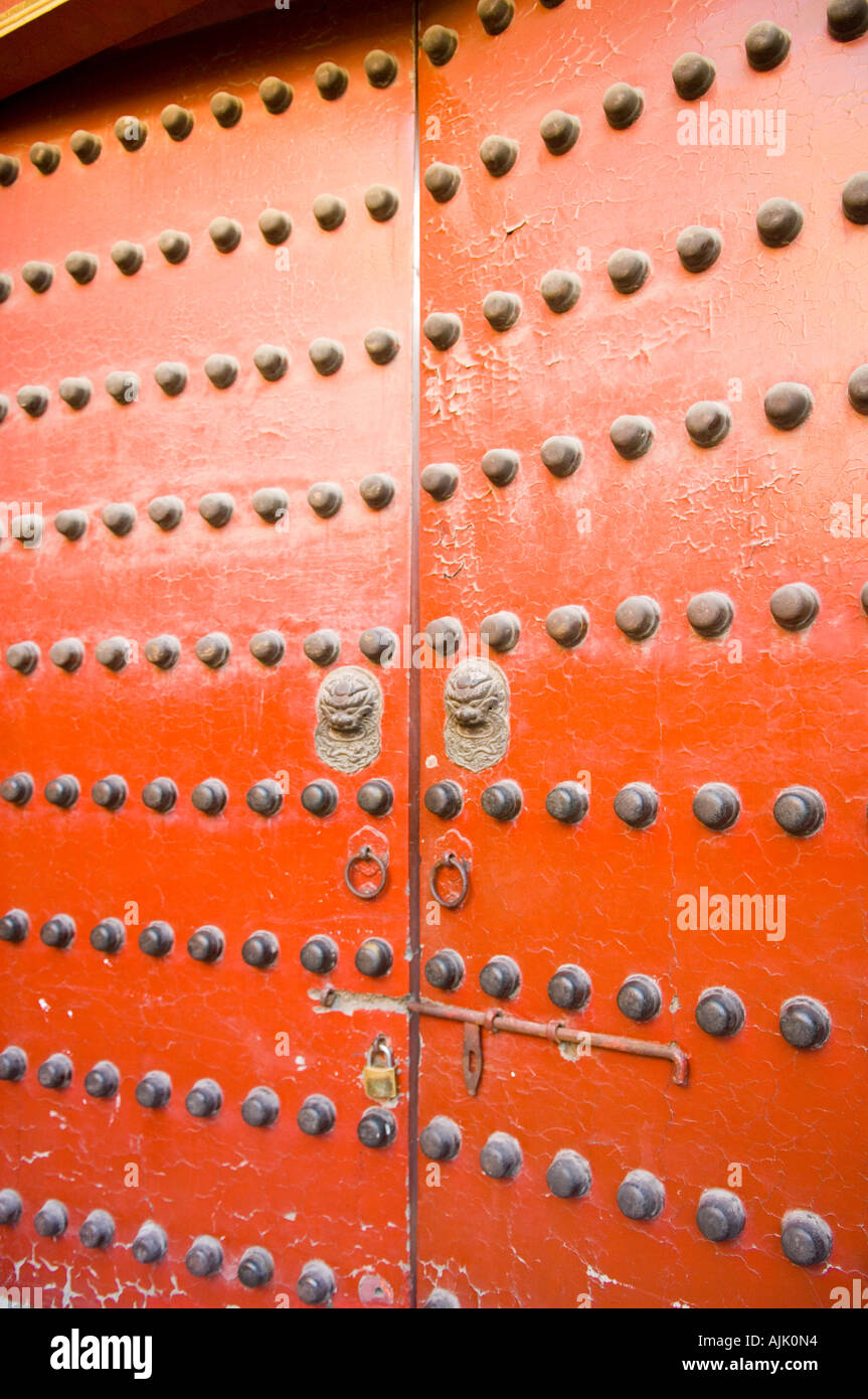 Red Gate nella Città Proibita Patrimonio Unesco Pechino CINA Foto Stock