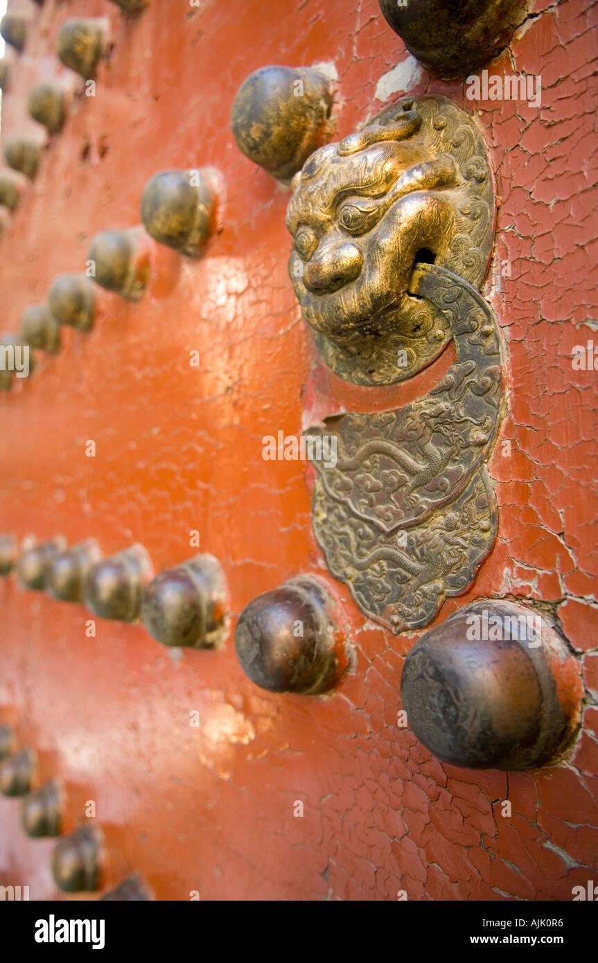 Red Gate nella Città Proibita Patrimonio Unesco Pechino CINA Foto Stock
