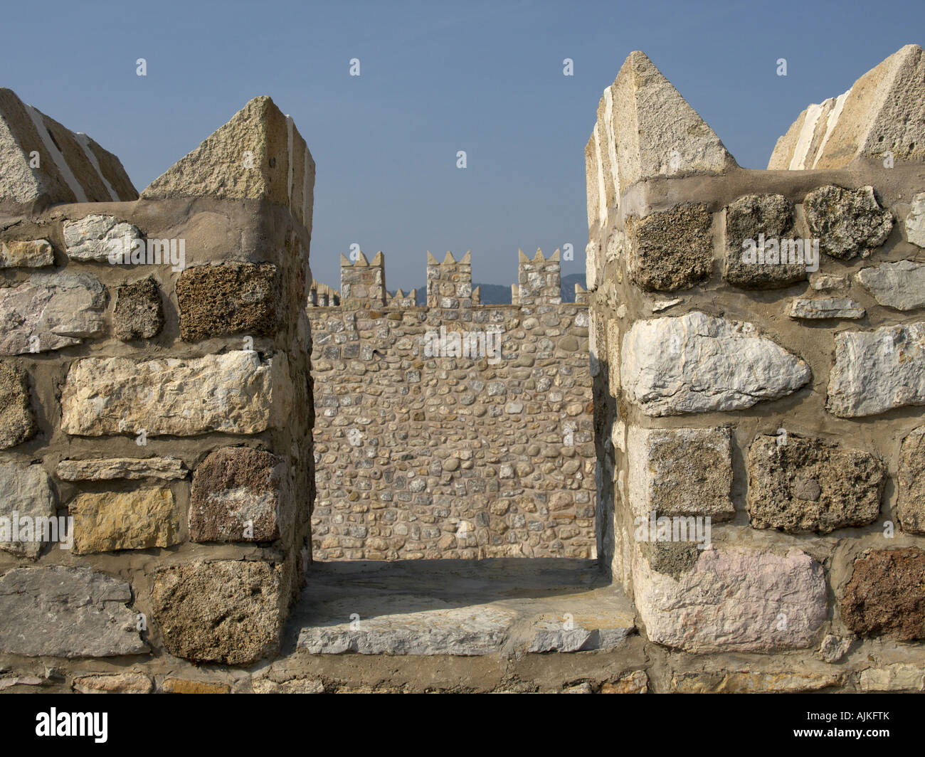 Merli del castello, Marmaris, Turchia Foto Stock