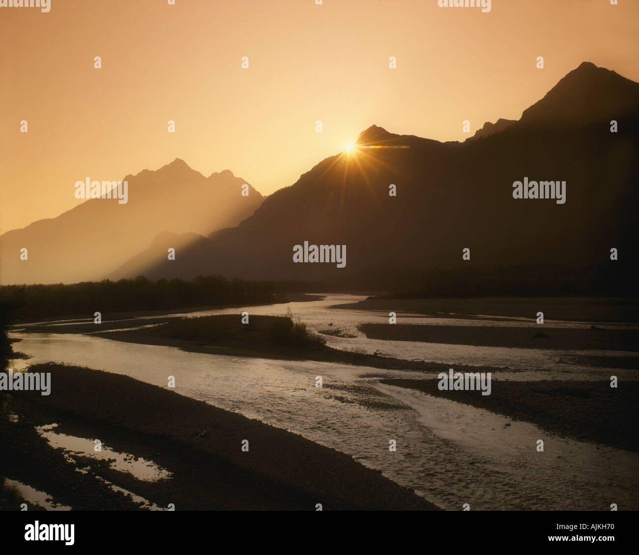 A - Tirolo: Tramonto nella Valle del Lech Foto Stock