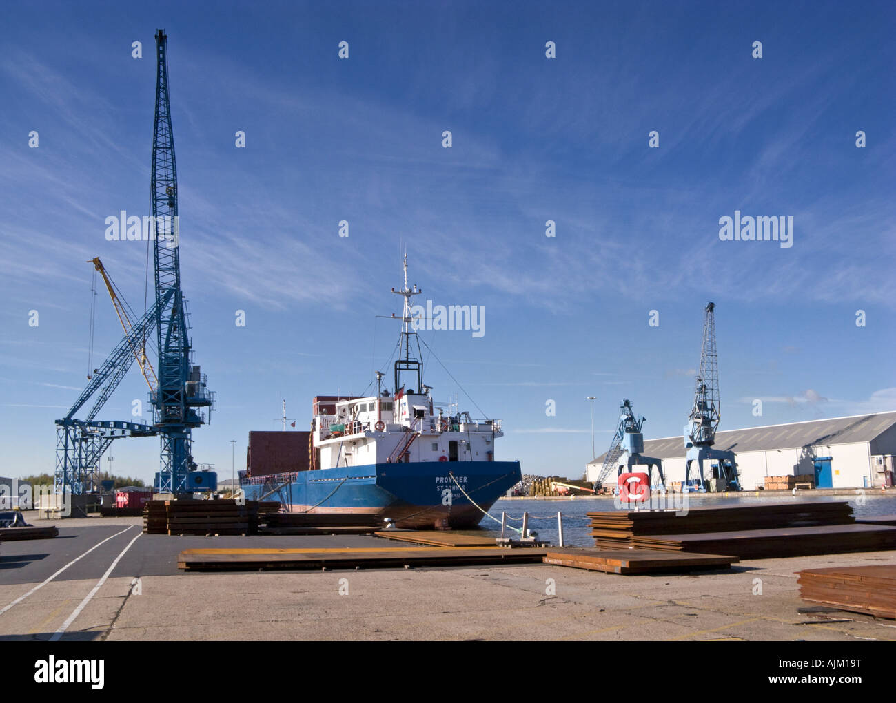 Nave in dock a Goole port East Yorkshire Regno Unito Foto Stock