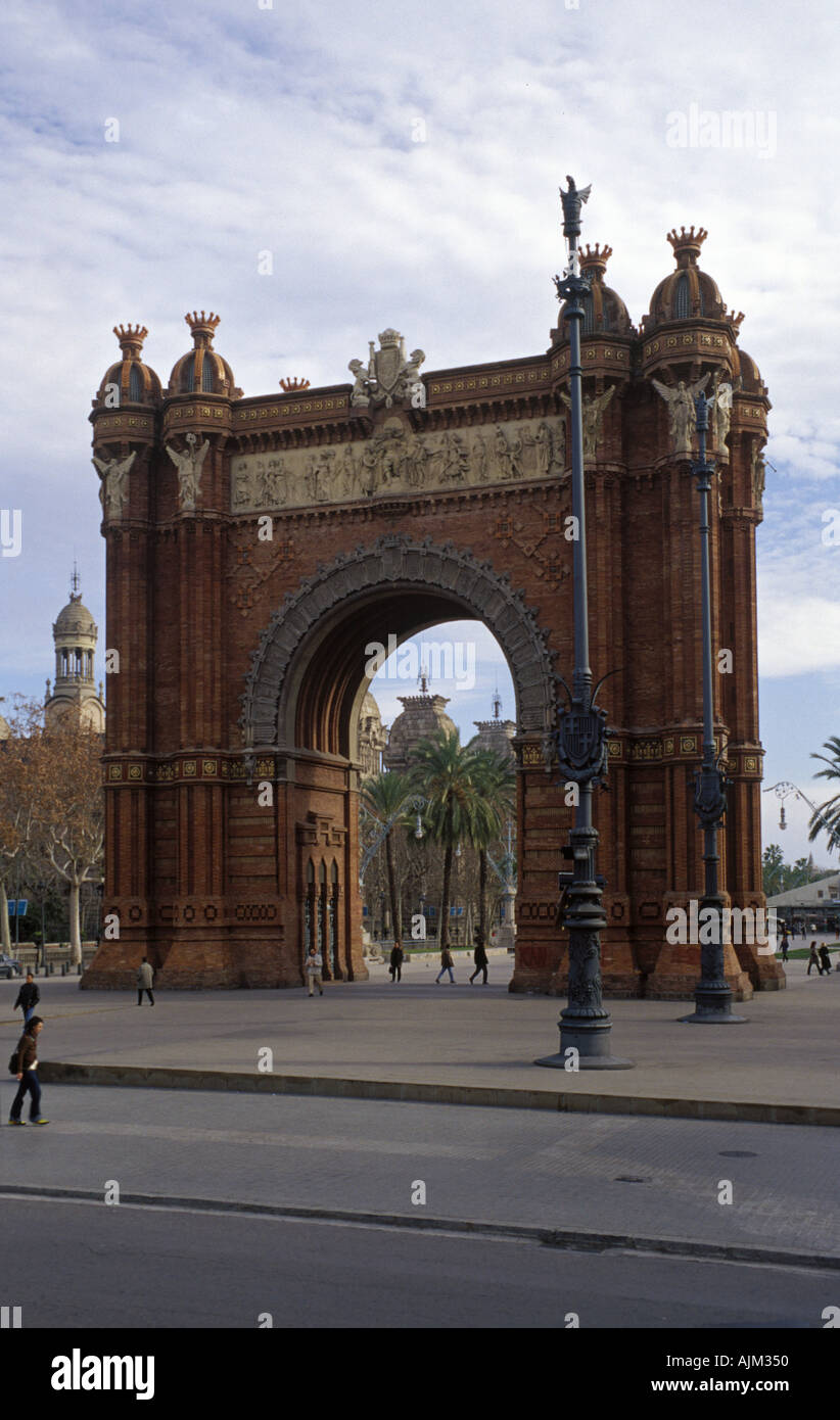 Arc de Triomf a Barcellona Spagna Foto Stock