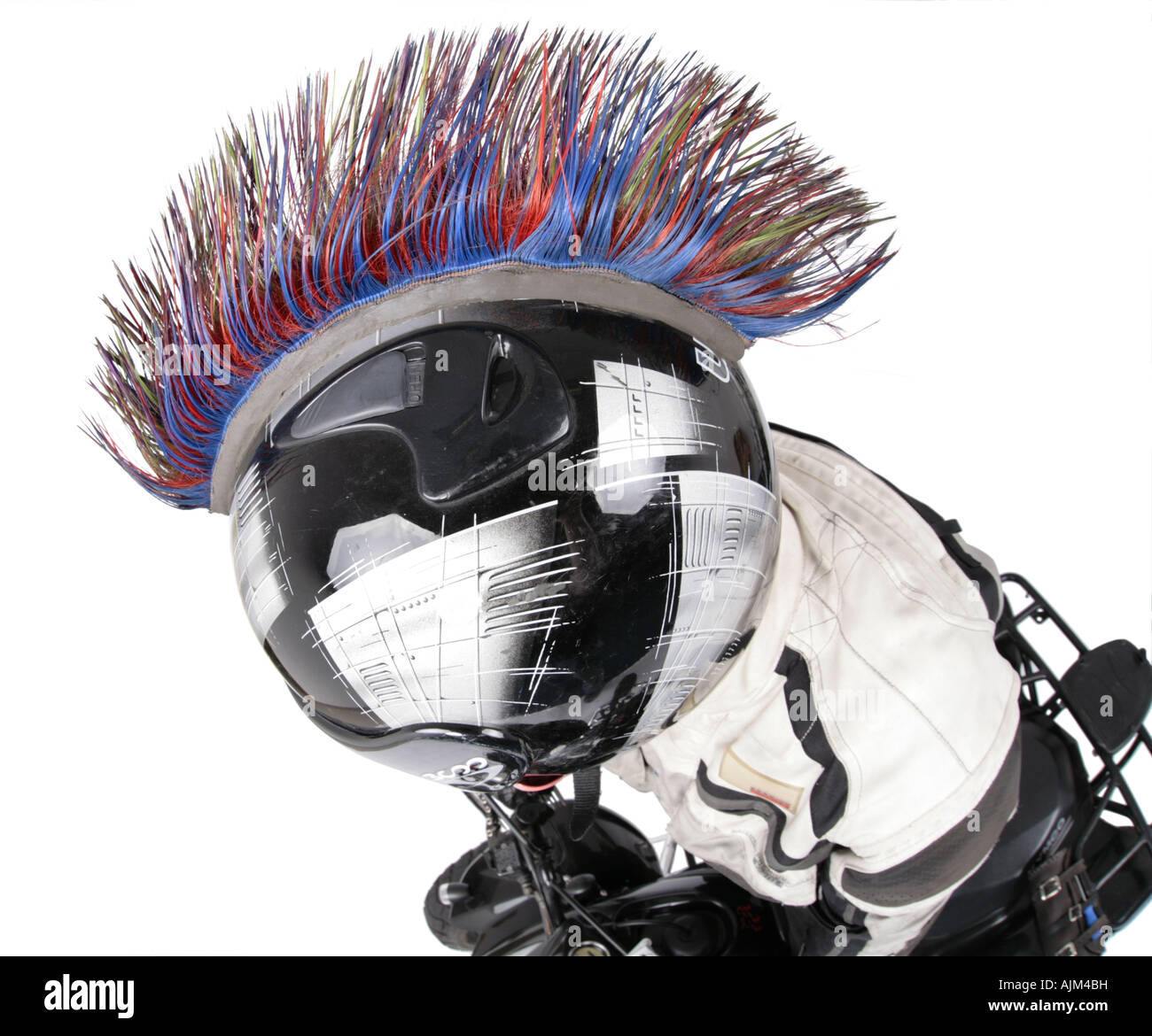 Quod biker con casco Foto Stock