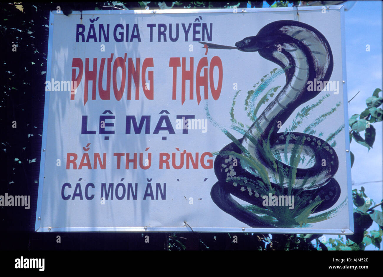 Segno di snake ristorante Vietnam Foto Stock