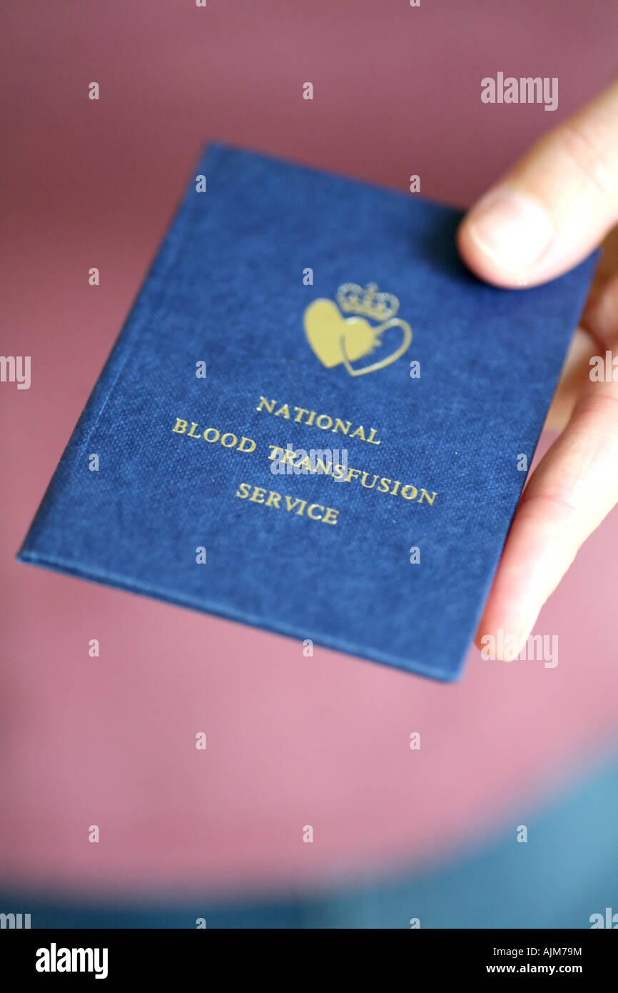 Servizio nazionale di trasfusione del sangue prenota Foto Stock