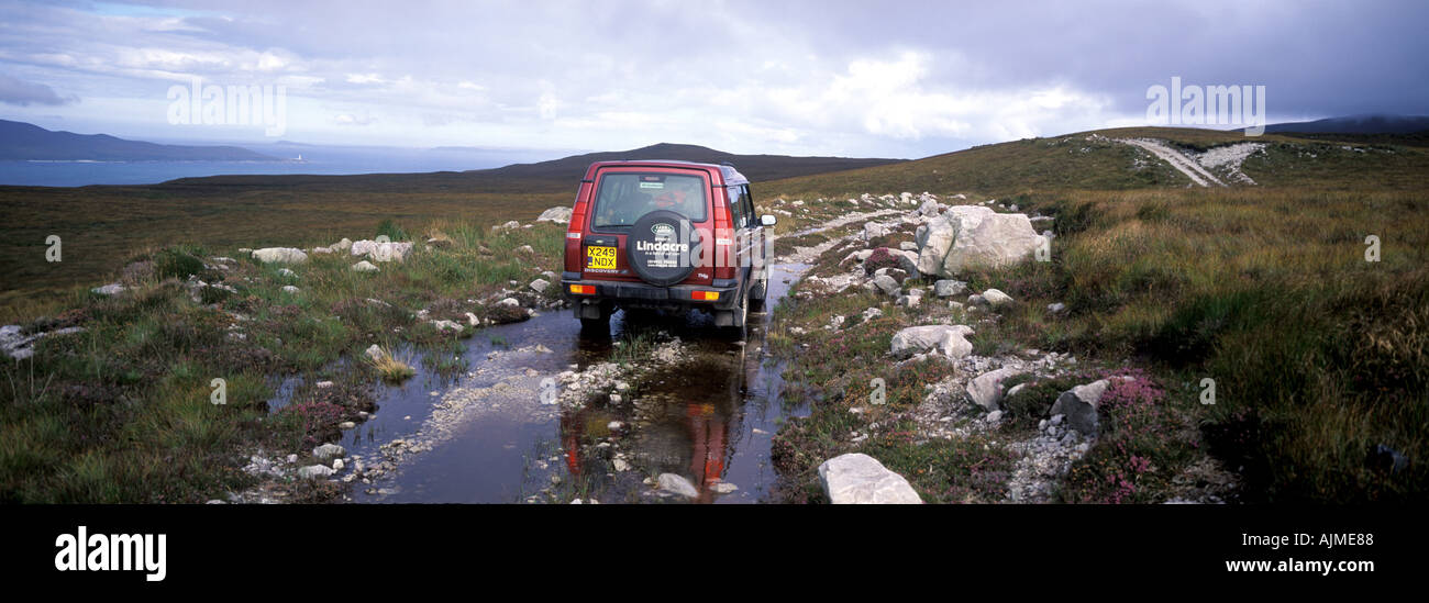 Scozia veicolo 4 x 4 sul Giura Scozia Scotland Foto Stock