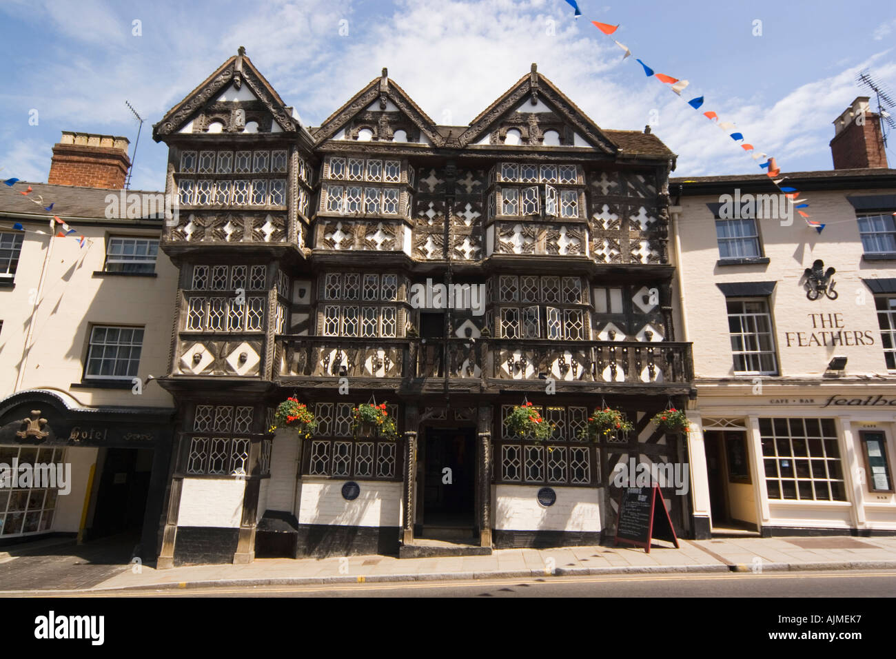 Feathers Hotel Ludlow Shropshire edificio Tudor Foto Stock