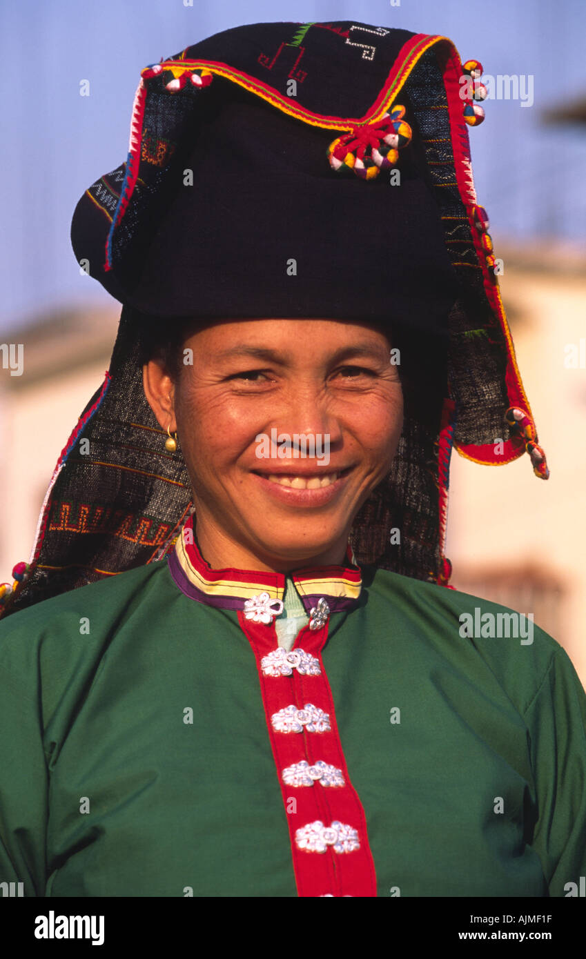 Tai dam donna Muang sing nord Laos Foto Stock