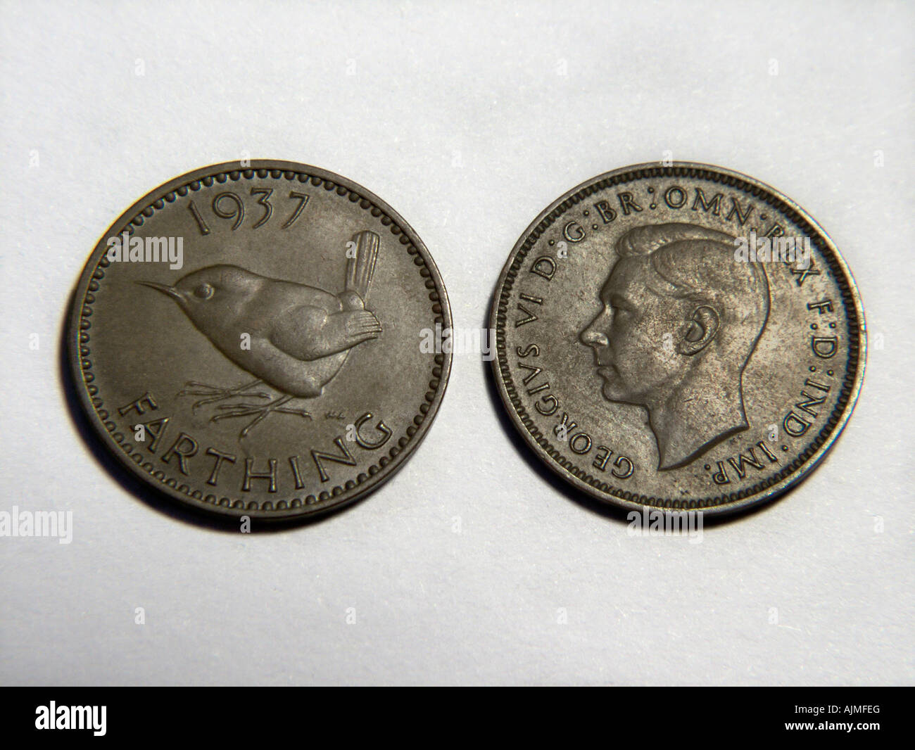George VI Pre britannica decimale Farthing Coin Foto Stock