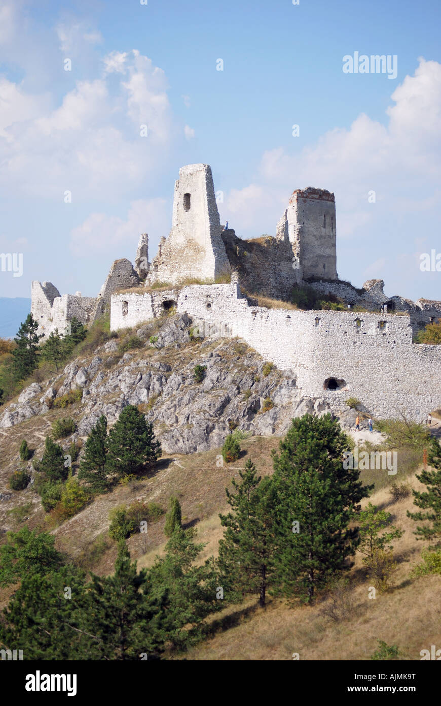 Rovine del Castello di Cachtice, Città di Cachtice, Regione del Trencin, Slovacchia Foto Stock