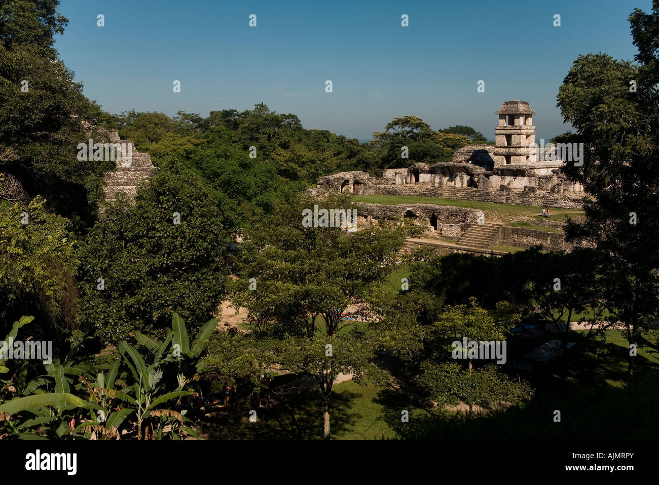 El Palacio sito Maya di Palenque Chiapas Provincia Messico 2005 Foto Stock