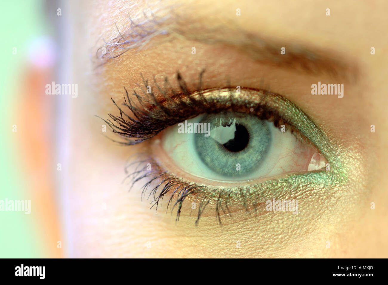 Close-up di un diritto della donna l'occhio. Foto Stock