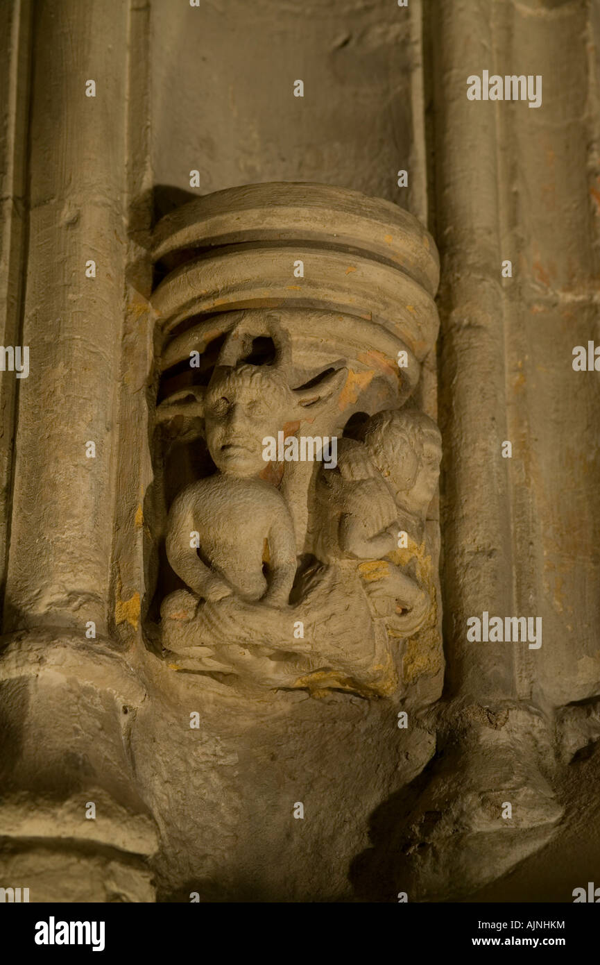 Il Diavolo rifuggito da due amanti, Cappella di Rosslyn Lothian, Scozia Foto Stock