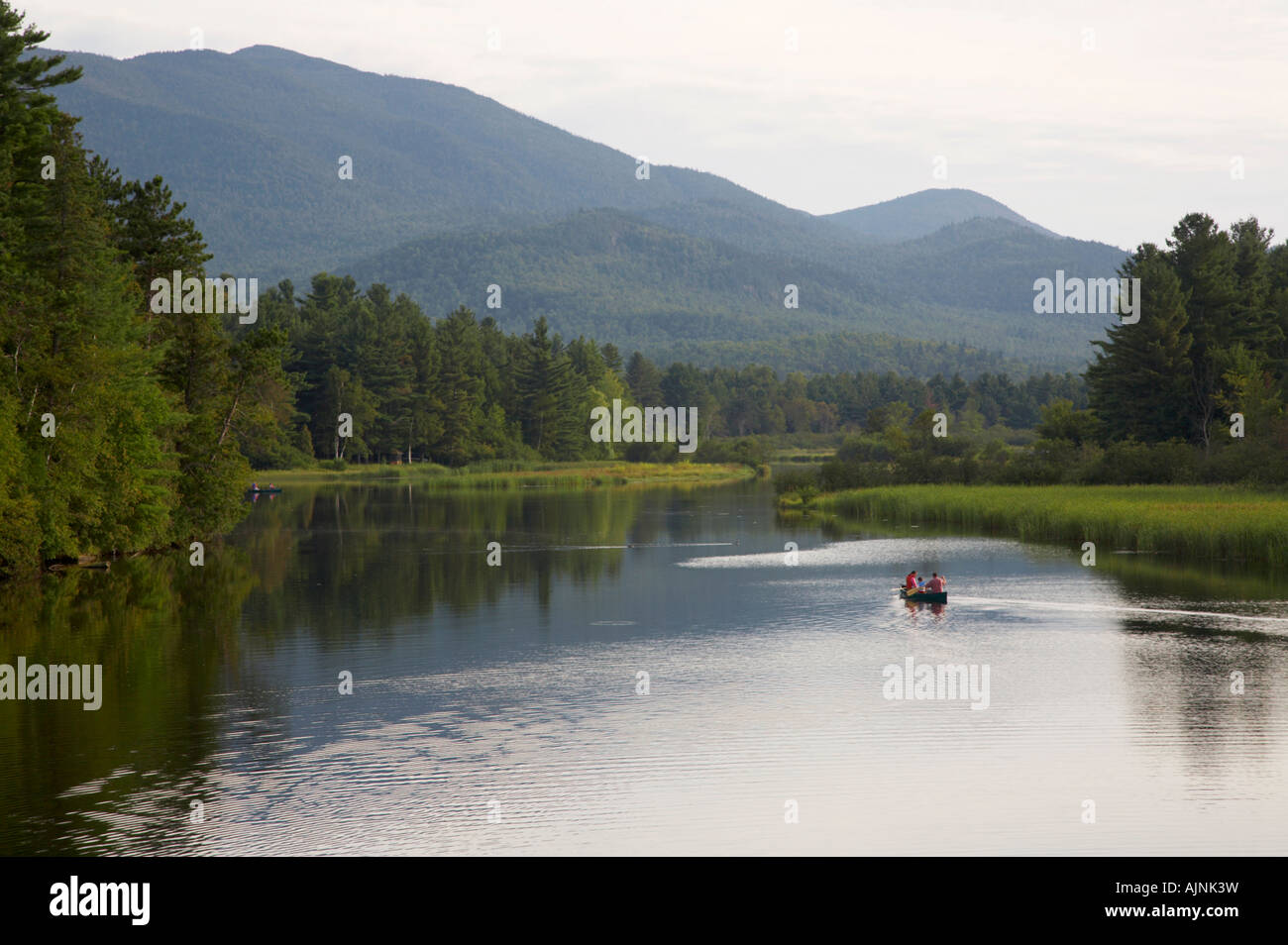 Il ramo ovest Ausable fiume in Wilmington in Montagne Adirondack, New York Stati Uniti Foto Stock