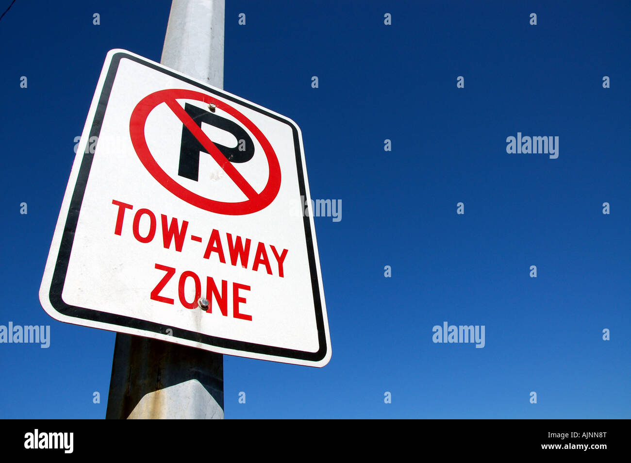 Nessun segno di parcheggio in America Foto Stock