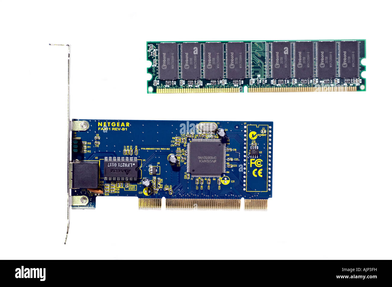 Scheda di interfaccia di rete Ethernet Modulo di memoria DIMM Foto Stock