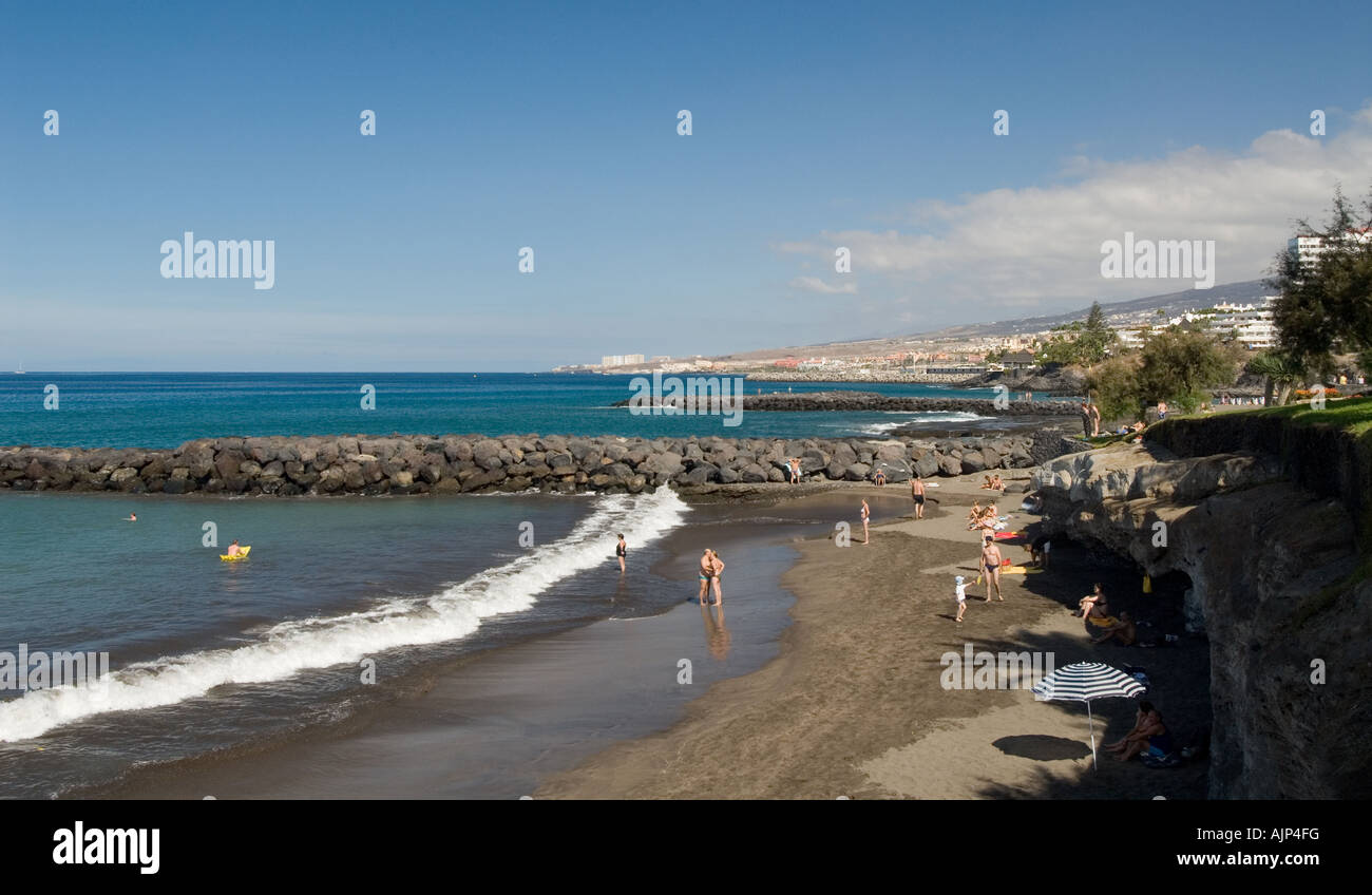 Spiagge di Playa de las Americas Tenerife Isole Canarie Spagna Foto Stock