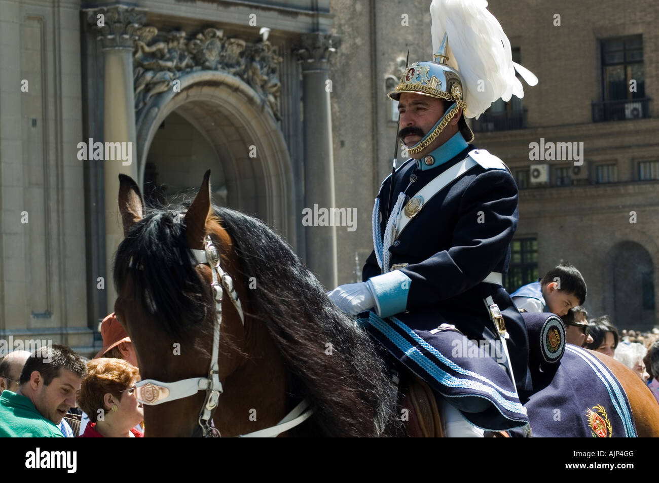 Tradizionale di polizia di guardia, Saragozza, Aragona, Spagna Foto Stock