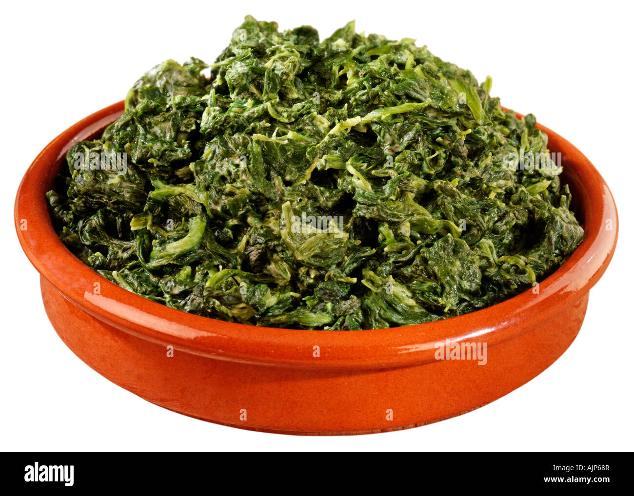 Crema di spinaci tagliati Foto Stock
