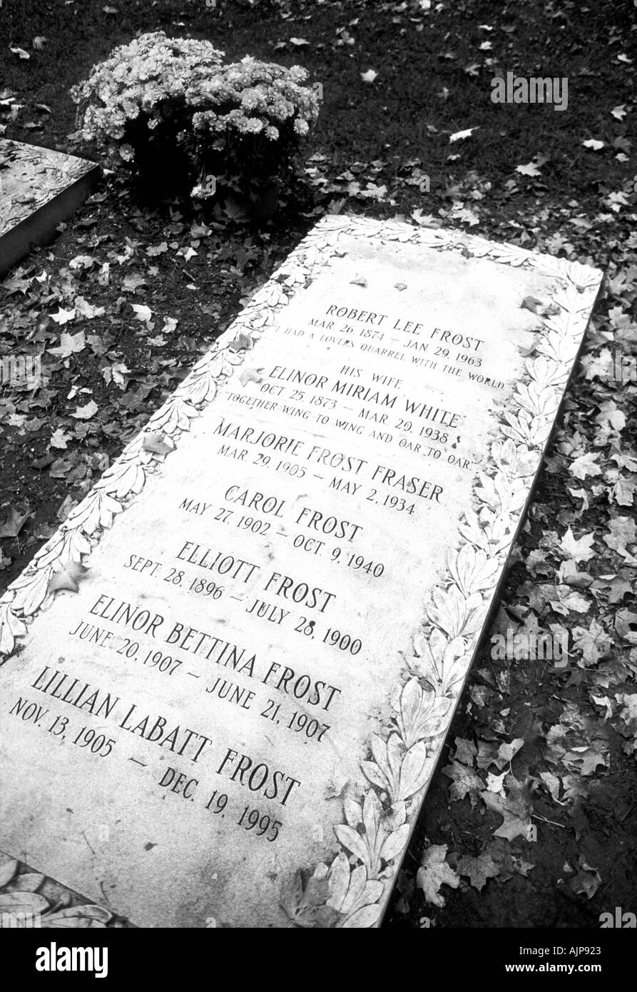 Robert Frost tomba di famiglia long bennington Vermont - USA Foto Stock